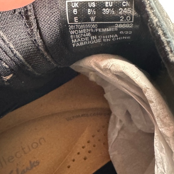 Clarks Collection Leather Ruched Ankle Boots Caroline Orchid casual Fall winter - Picture 7 of 10